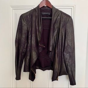 Zara Draped Jacket with Gold Zipper - L